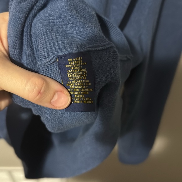 Polo Ralph Lauren Mens 100% Pima Cotton Pullover Sweater Blue XXL Tall EUC - Picture 6 of 7